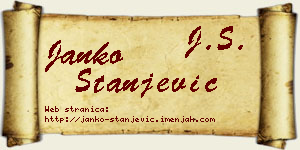 Janko Stanjević vizit kartica